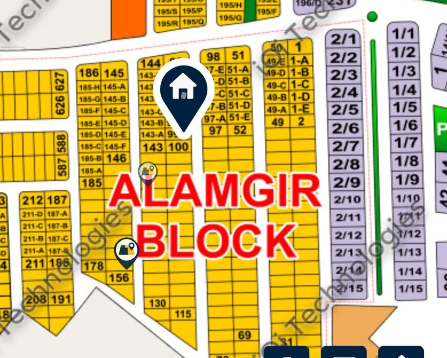 A 10 Marla residential plot available for sale in Alamgir Block, Sector F, Bahria Town Lahore.